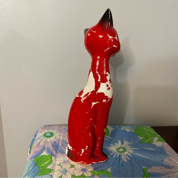 Vintage Kitty cat tall figurine kitschy cat decor - Picture 4 of 9